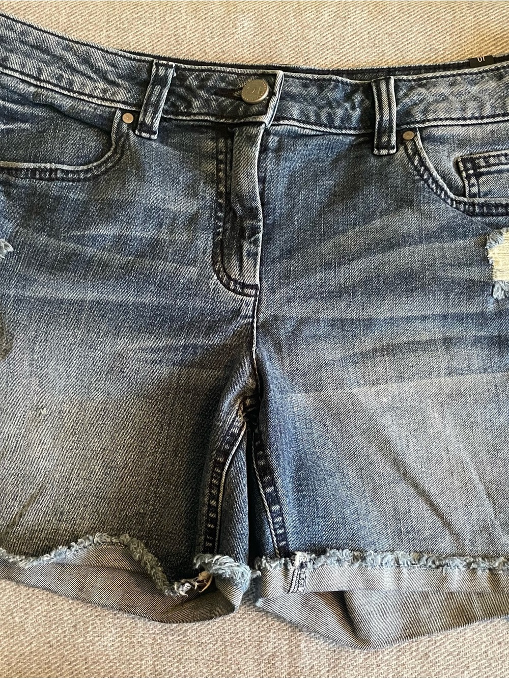 LC Lauren Conrad Dark Blue Denim Shorts with Branded Button